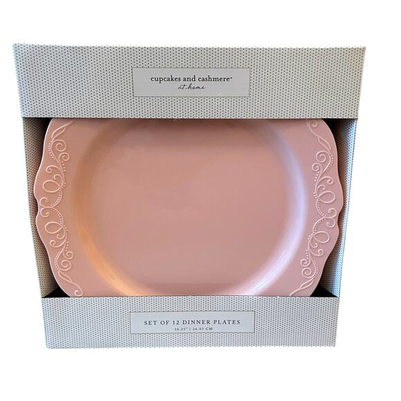 36pc Cupcakes & Cashmere Pink Disposable Dinner and Dessert Plate Set NEW - Picture 7 of 11